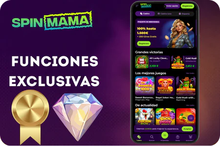Funciones exclusivas de la aplicación móvil de Spinmama